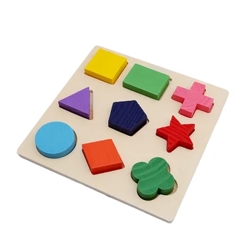 Copilul Din Lemn Colorat Bloc Montessori Devreme Jucarii Educative Intelectuală Geometrie Jucărie Ansamblu De Blocuri De Hobby-Uri 