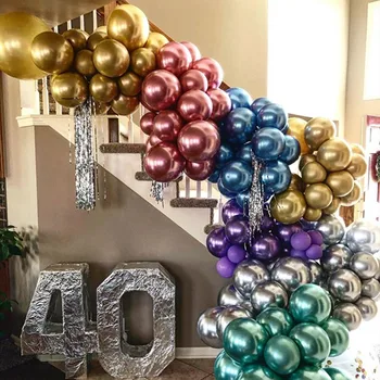 100/50pcs 10inch Pearl Metal Crom Balon Latex Balon de Aur Arch Ziua Nuntii Copii, Petrecere Copil de Dus Decor Jucărie Globos 
