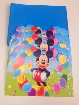 12pc/lot Mickey Mouse Consumabile Partid Carte de Invitație Copii Petrecere de Ziua Consumabile Decoratons Mickey Mouse Invitații Card 