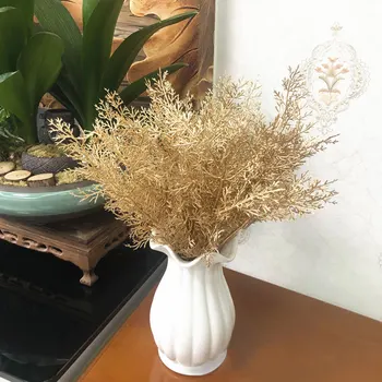 Aur, Argint Frunze de Plante Artificiale Nunta de Crăciun Decorativ Fals de Flori de Plante Florale DIY Accesorii Dormitor Decor Acasă