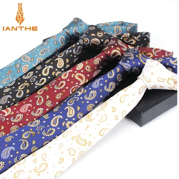 2018 Moda Barbati Cravate Înguste Cravate 6cm Clasic Paisley Cravată pentru Bărbați Formale de Afaceri Costum de Nunta Fulare Jacquard Țesute Legături 