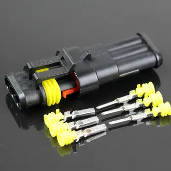 5 seturi Kit 3 Pin Mod rezistent la apa cablu Electric auto Conector Plug-in pentru masina 