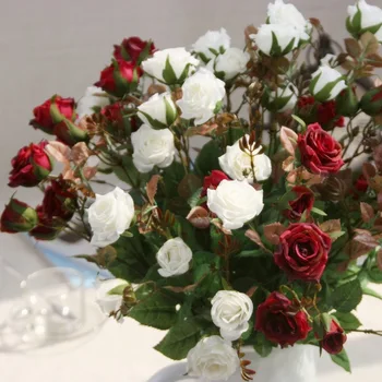3 Capete de Latex crescut de mici boboci de Flori Artificiale Atingere Real a crescut de Flori, decoratiuni pentru Petrecerea de Nunta sau Ziua de nastere 