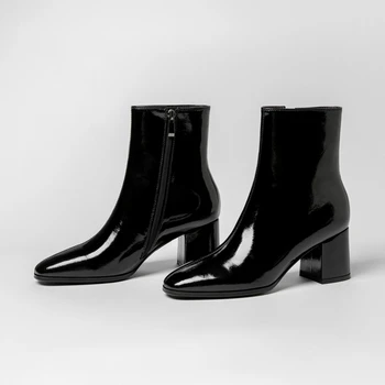Nouă Femei Glezna Cizme de Moda Mid-Tub Cizme Casual în aer liber Toc Gros Cizme de Moda Office Rochie de Femei Pantofi Cizme de Toamna 