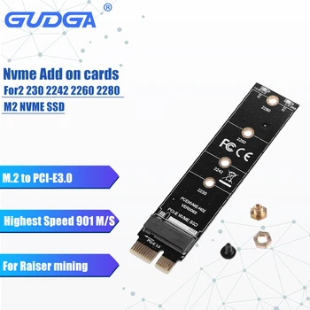 GUDGA Nvme Adaptor M. 2 PCI-E3.0 Adăugați pe carduri PCI Express 1X Cheie M Conector Pentru Fonduri miniere 2230 2242 2260 2280 M2 NVME SSD 