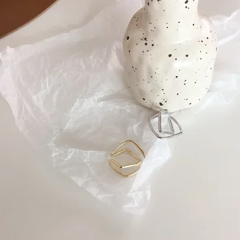 Moda coreeană Aur, Argint Pătrat de Culoare Manșetă de Ureche Piercing Fals Clip on Faux Cercei pentru Femei Mini Geometrice Earcuff Bijuterii 