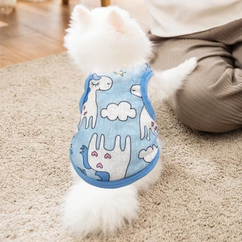 Pisica Câine Vestă de Răcire T-shirt cățeluși de Vară de protecție Solară Haine Vesta Câine de Companie Drăguț Pisica Veste Casual Rochie pentru animale de Companie Mici Provizii
