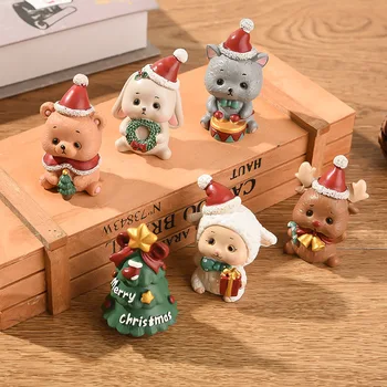 Crăciun Rășină Decor Familie de Animale Prop Figurine pentru Interior Creativ Copac Bătrân Sculpturi Cadou Decoratiuni de camere 