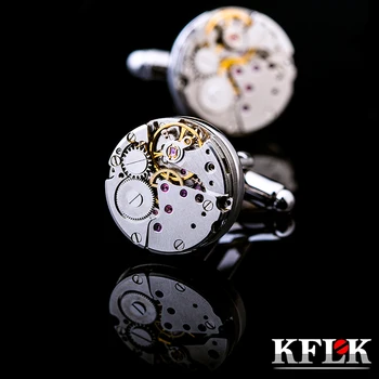 KFLK brand de înaltă calitate mecanică butoni barbati argintiu butoni cadou de nunta franceză nasture de la cămașă Nouă sosire, oaspeții 