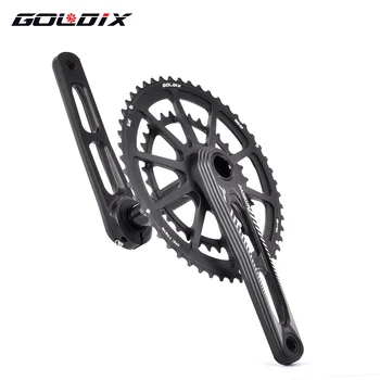 GOLDIX Ultralight Biciclete Rutier Angrenajul 170 mm din Aliaj de Aluminiu Gol Biciclete Manie Set Dublu Disc de 50-34T/53-39T foaia 