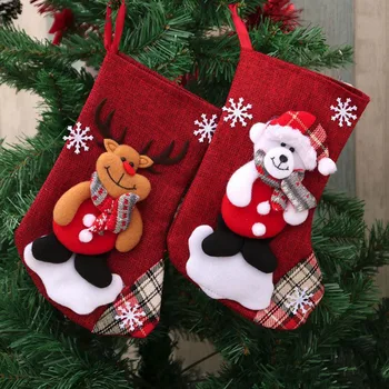 2022 Anul Nou Crăciun Sac Cadou de Crăciun Candy Bag noel Decoratiuni de Craciun pentru Casa Navidad Ciorap natale Copac Decor2021 