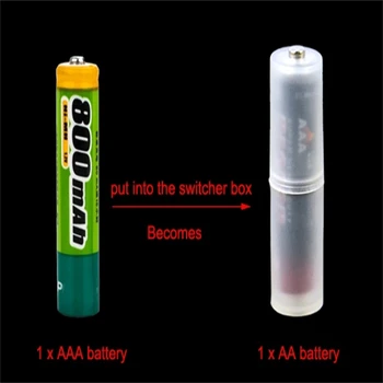 De Vânzare la cald 7 Buc AAA la AA Baterie Convertor Adaptor Baterii Suport Cutie de Depozitare din Plastic Caz de Comutare Dropshipping