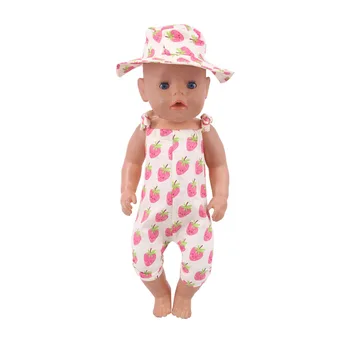 Drăguț Capsuni Ananas Suspensor Rochie se Potrivesc 18 Inch American Și 43 Cm Renăscut Baby Doll Haine,Generația Noastră Cadouri pentru Copii