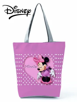 Disney Mickey Minnie Tipărite Geantă De Mână De Dragoste Geantă De Umăr Dulce Violet Femei Cumpărături De Vânzare Fierbinte Sac De Moda De Vară De Călătorie Sac De Plajă 