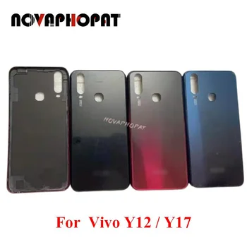 Novaphopat Pentru VIVO Y3 / Y12 / Y15 / Y17 2019 corp Mijloc Rama Capac Spate Baterie Usa de Locuințe Caz Cu aparat de Fotografiat Lentilă de Sticlă 