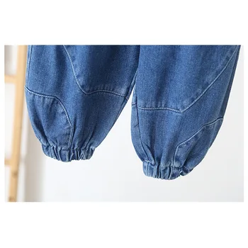 Blugi Pantaloni Lungime De Glezna Talie Elastic Vrac Solid Bumbac Noua Moda Confortabil, Drăguț, Simplu, Primăvară Auutmn Copii Unisex 