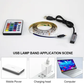 SMD2835 LED-uri RGB, Banda Flexibila Lumini Estompat USB rezistent la apa LED Strip IP65 IP20 5V Panglică cu LED-uri Alb/Cald Alb LED Bandă 