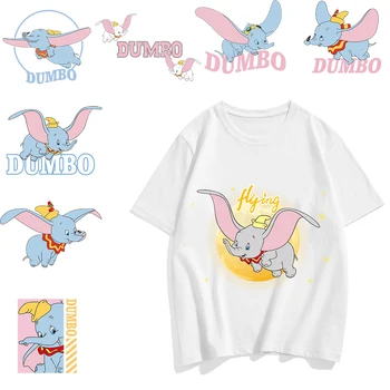 Filmul Dumbo Fier pe Patch-uri pentru Haine de Moda de Desene animate Termo Autocolante DIY T-Shirt Transfer de Căldură Patch-uri Dungă pe Haine 