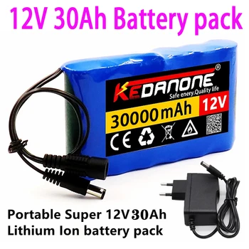 Reîncărcabilă litiu-Ion Baterie Pack 12.6 V 30Ah Portabil Nou Pachet Super 12V 30000mAh Capacitate DC aparat de Fotografiat CCTV Monitor + Incarcator 