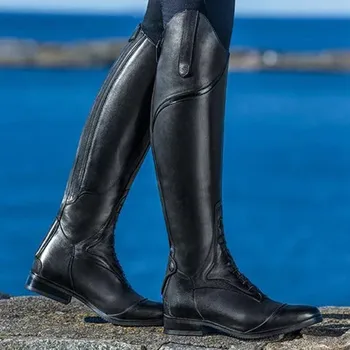 Femei Cavaler de Boot de Vest Over-the-Genunchi Cizme de Călărie de Iarnă Tub Lung din Piele de Înaltă Boot 2019 Lady Retro cu Toc mic Subliniat Pantofi 