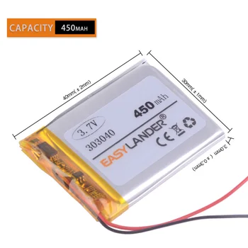 303040 3.7 V 450mAh baterie Reîncărcabilă Li-Polimer Baterie Li-ion Pentru MP3 MP4 GPS DVR DVR jucării instrumente Vorbitor de Conducere recorder 302939 