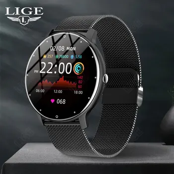 LIGE Nou Ceas Inteligent Bărbați Ecran Tactil Complet Sport Fitness Brățară Femei Impermeabil de apelare Bluetooth Smartwatch Pentru Android Ios 