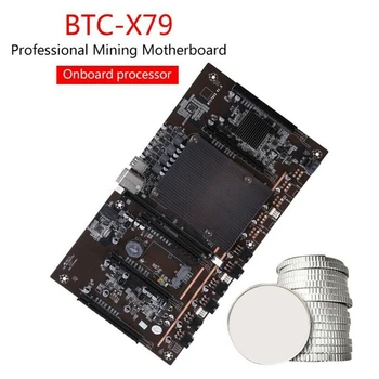 H61 X79 BTC Mining Placa de baza cu E5 2609 V2 CPU+RECC 4G DDR3 Ram+Comutator Cablu+120G SSD Suport 3060 3070 3080 GPU