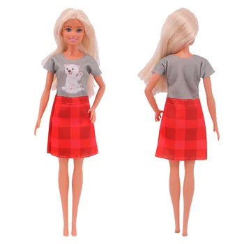 Barbie-Papusa Haine lucrate Manual Mini Bl,se Potrivesc De 11.8 Inch American Doll,1/6 Bjd Dres Drăguț Rochii de Imprimare Transport Gratuit Fata Cadou 