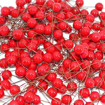200Pcs de Crăciun Artificial fructe de Padure Rosii Cherry Berry pentru Crăciun Coroană de flori Face Cadou de Anul Nou Decoratiuni pentru Pomul de Crăciun 
