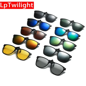 2021 TR90 Polarizati Clip-On ochelari de Soare Barbati Flip Up Fotocromatică ochelari de Soare Oglinda Albastru Galben Lentile de Noapte Viziune Ochelari de Conducere