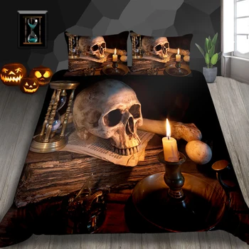 Visul NS Schelet Set de lenjerie de Pat Lenjerie de pat Duvet Cover Pilota Plapuma Perna Caz 3D Red King Halloween decorare Dormitor 