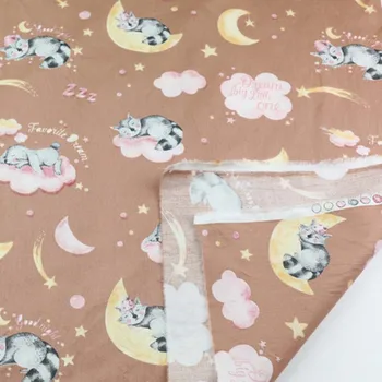 Bumbac Diagonal Țesături Desene animate Camion de Dormit Pisica Luna Nor Sigilii pentru DIY Clothesl Mozaic Manopera Perna Decor Quilting 