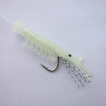 5pcs\pachetului Bionic creveți Flasher Ochi de Pește Momeală Rig Margele Size2 Cârlige de Pescuit de apă Sărată Atrage Platforme Momeala catcher 