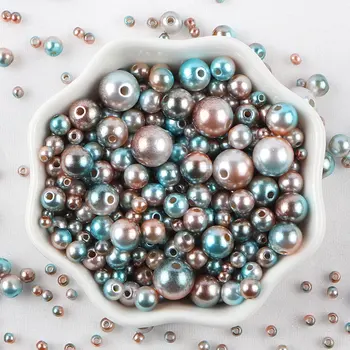 Mix3-10mm 10g Cu Gaura Colorate Perla Margele Rotunde ABS Imitație Pearl Margele Pentru Bijuterii DIY Face Ambarcațiunile de Îmbrăcăminte Material 