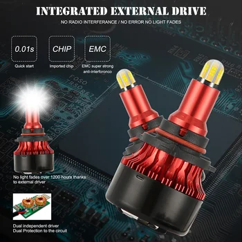 2 buc Faruri Auto H1, H7, 9005 9006 H11 LED Bulb cu Patru Laturi LED Far de 360 de grade 6500K Alb Rece Impermeabil Masina Kit de Iluminat 
