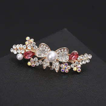 Versiunea coreeană de cristal pearl floare ac de păr clip top elegant doamnelor moda ac de păr bijuterii 