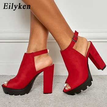 Eilyken Platforma Femei Sandale Gladiator Tocuri inalte Pompe de Curea Cataramă de Curea Pantofi de Vară de Moda Doamnelor Pantofi Femei DIMENSIUNEA 35-42