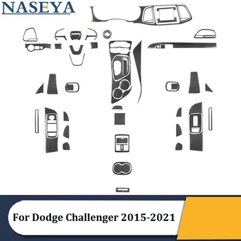 Pentru Dodge Challenger 2016 2017 2018 2019 2020 2021 Auto Accesorii De Interior Din Fibra De Carbon Negru Autocolante 