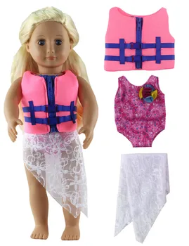 1 Buc Diferite stiluri de Costume de baie costume de Baie /vesta, Hainele De 18 inch American Doll Generație Haine Papusa 