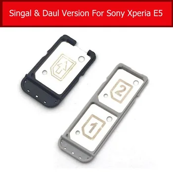 Unică autentică & Daul Sim Card Tray Holder pentru Sony Xperia E5 F3311 F3313 Sim Slot pentru Card Reader Adaptor de Inlocuire Reparare 