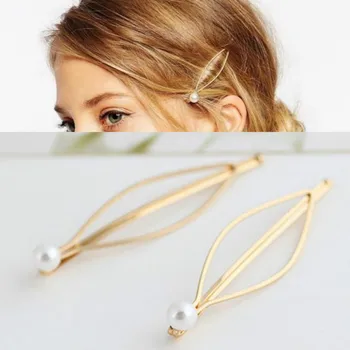 1buc Simplu Stil Elegant Baitie Pearl Aur Părul Clip Hairband Pin Agrafa Mireasa Ac de păr Frizură Accesorii de Styling 