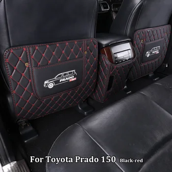 Scaun auto sac de depozitare PU negru din Microfibre din piele de scaun de masina anti-kick pad pentru Toyota Land cruiser Prado 150 200 