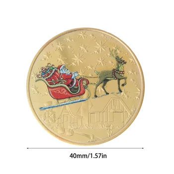 Crăciun Fericit De Colectie Din Argint Placat Cu Aur De Suveniruri Monede Moș Crăciun Model Colecție De Artă Monedă Comemorativă 