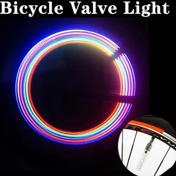 LED-uri colorate Supapa de Biciclete Lumini Cu Baterie de Mountain Bike Roată de Lumină ventilul Anvelopei Capace de Ciclism în aer liber de Siguranță Lămpi de Avertizare 