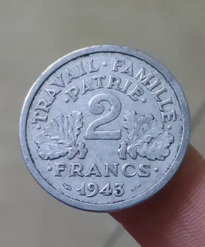Franceză 2 Franci 27mm Monede Ue Ediție Europa Reale Original Folosit Monede Vechi Aleatoare An 